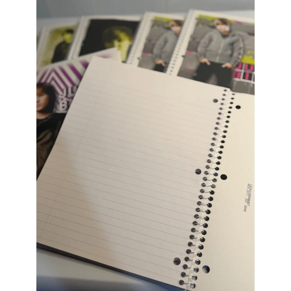 VTG Mead Justin Bieber Spiral Notebook Multi Color 2000s Y2K Pop Star Stationery